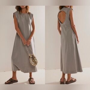 Free People Gray Midi Dress